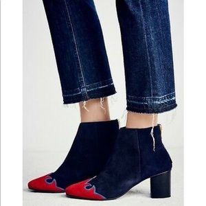 Free People Adele Flame Ankle Boots Suede Size 40